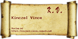 Kinczel Vince névjegykártya