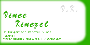 vince kinczel business card